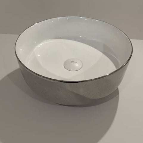 حوض مغسلة خارجي دائري هراب فضي مقاس 36X36 cm  فيركو  VERCO 