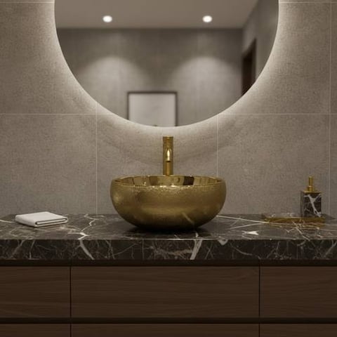  حوض مغسلة خارجي ذهبي  مقاس 39*39 cm  فيركو  VERCO