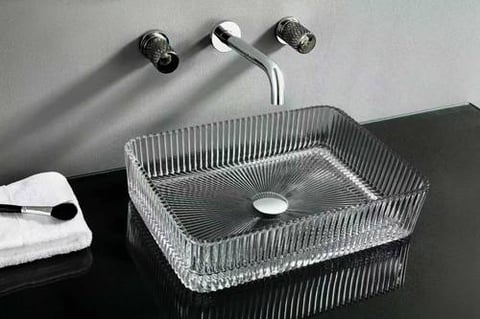 حوض زجاج خارجي شفاف مقاس 45*33 VERCO 
