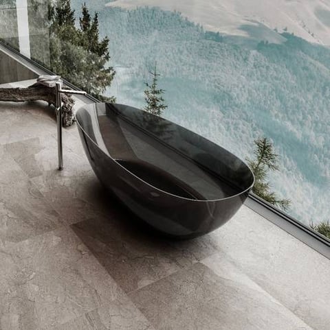 بانيو ديكور فاخر زجاج اسود VERCO  170*80