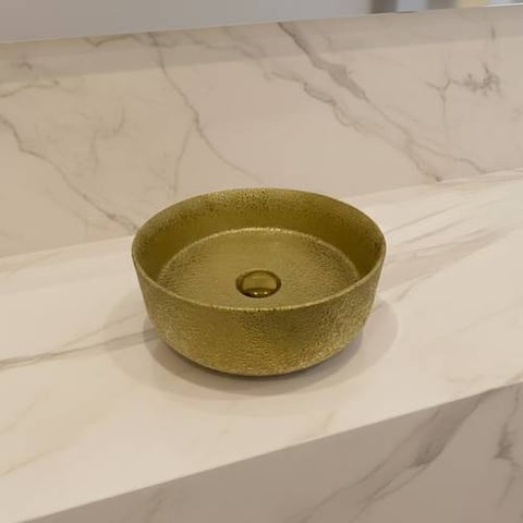 حوض مغسلة خارجي دائري هراب ذهبي مقاس 36X36 cm  فيركو  VERCO
