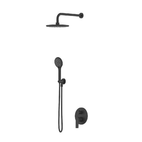 طقم خلاط جداري 3 قطع دائري اسود مطفي VERCO VR-1117