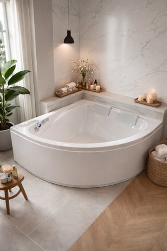 بانيو فيركو فاخر زاوية ابيض مقاس VERCO 150*150 cm