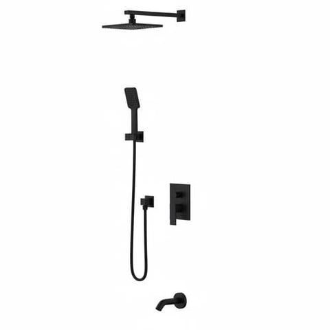 طقم خلاط جداري 4 قطع اسود مطفي VERCO VR-1141