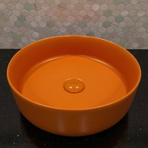 حوض مغسلة خارجي دائري هراب برتقالي فيركو 36X36 cm  فيركو  VERCO