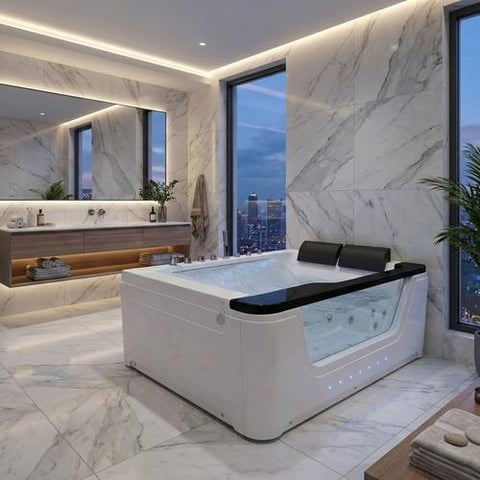 جاكوزي فيركو فاخر شلال اسود مقاس VERCO 170*120 cm
