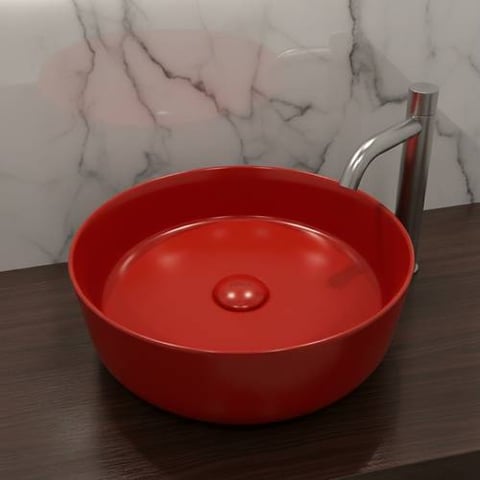 حوض مغسلة خارجي دائري هراب احمر مقاس 36X36 cm  فيركو  VERCO