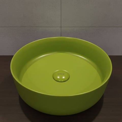 حوض مغسلة خارجي دائري هراب اخضر فسفوري مقاس 36X36 cm  فيركو  VERCO