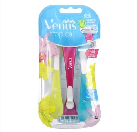 جيليت Venus، ماكينة مُزودة بثلاث (3) شفرات استوائية وقابلة للتخلًُص منها بعد الاستخدام