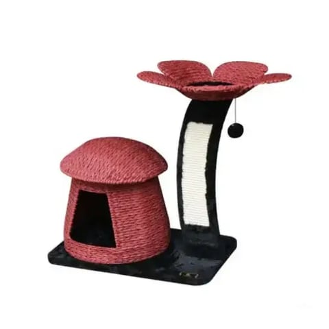 Felina Go Flower Cat Activity Tree 3-in-1 w/ Bed, Cozy Cave & Sisal Scratching Post