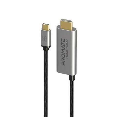 Promate HDMI-PD100 USB-C to HDMI Cable 4K@60Hz with 100W Power Delivery - 1.8M