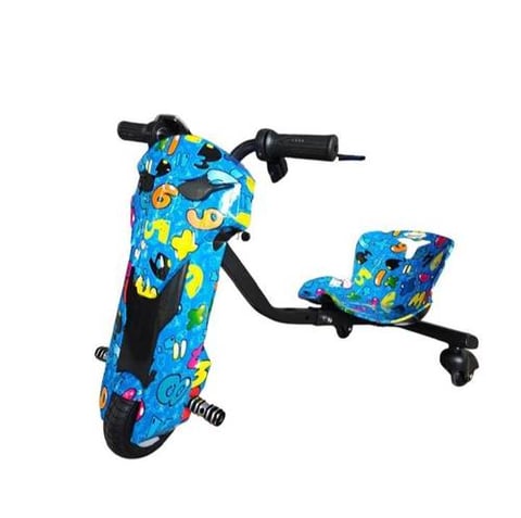 Mini Drift Scooter - 36 Volt Blue Abstract Design
