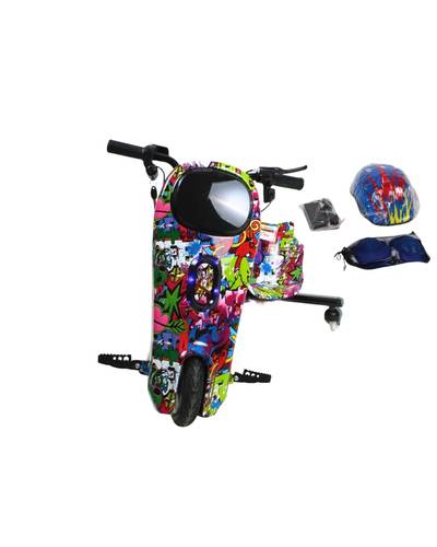 Large Electric Drift Scooter 36 Volt - Colorful Abstract Design