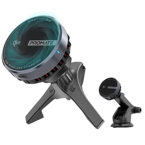 Promate 15W ActiveCool™ Cradleless Qi2 Wireless Car Charger Moun