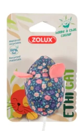 ZOLUX Ethi'cat Mouse Cat Toy w/ Catnip Made from Recycled Materials - Floral 