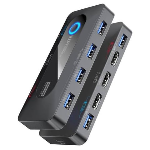 بروميت محول تبديل KVM فائق الدقة 4K@60Hz مع 4 منافذ USB 3.0