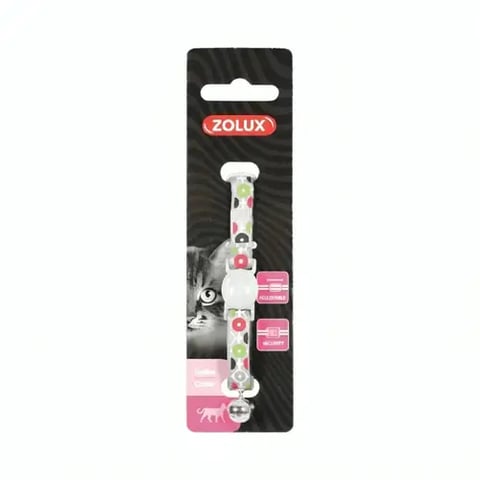 Zolux Nylon Cat Collar with Safety Lock and Bell Adjustable - 17-30 cm - Grey  