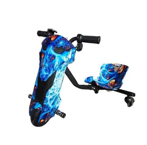 Mini Drift Scooter - 36 Volt Blue Flames Design