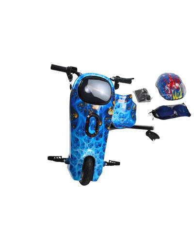 Large Electric Drift Scooter - 36V Blue Lightning Design