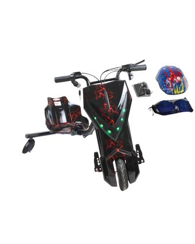 Large Electric Drift Scooter - 36 Volt Colorful Flame Design