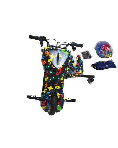 Large Electric Drift Scooter - 36 Volt Colorful Numbers Design