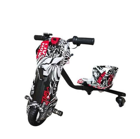Mini Drift Scooter - 36 Volt Red and Black Graffiti Design