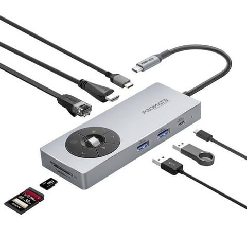 Promate ComandHub-Pro 14-in-1 Multiport USB-C Hub w/ 100W PD & 4K@60Hz HDMI