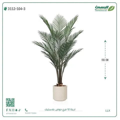 شجرة اريكا صناعية ( ارتفاع 155 سم ) حوض بلاستيك
