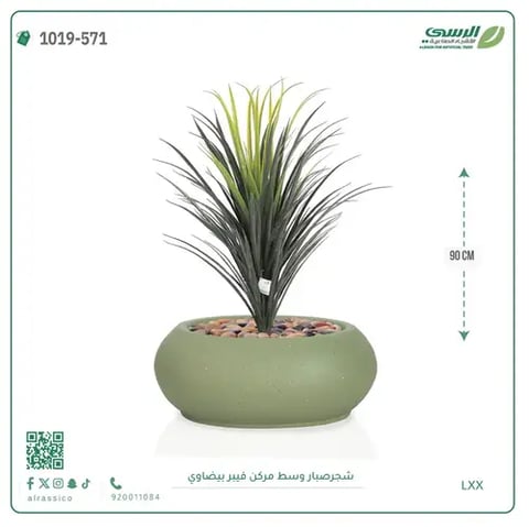 شجر صبار صناعية (ارتفاع 90 سم) بحوض فيبر