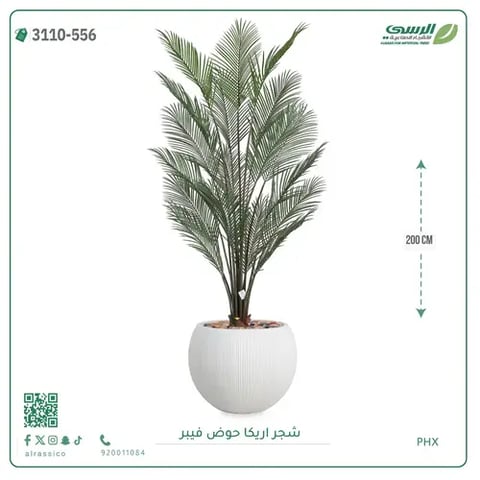 شجرة اريكا صناعية ( ارتفاع 200 سم ) حوض فيبر