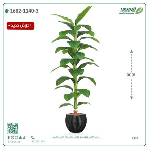 شجرة خضراء صناعية ( ارتفاع 80 سم ) حوض بلاستك