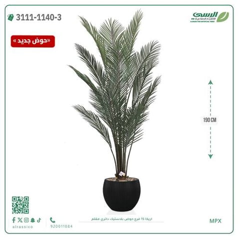 شجرة اريكا صناعية ( ارتفاع 190 سم ) حوض بلاستك