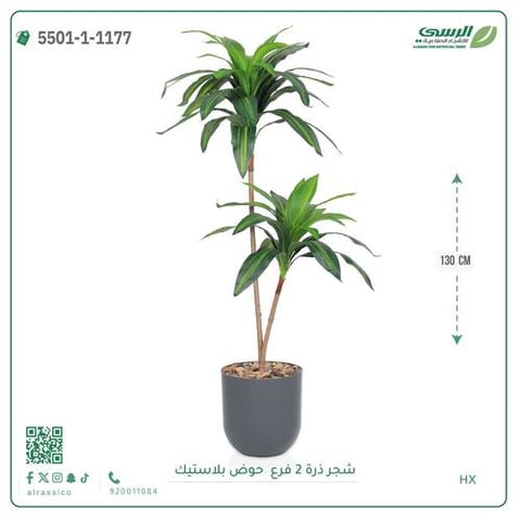 شجرة ذرة اصطناعية ( ارتفاع 130 سم ) حوض بلاستيك