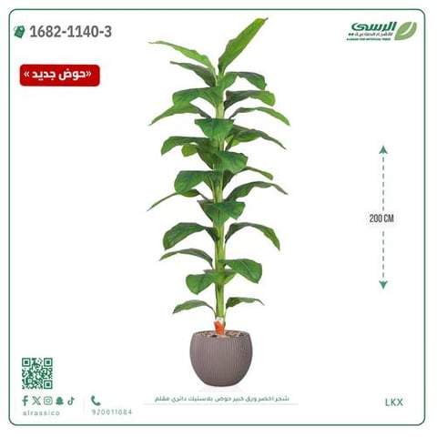 شجرة خضراء صناعية ( ارتفاع 80 سم ) حوض بلاستك