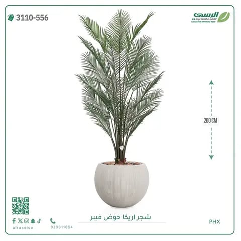 شجرة اريكا صناعية ( ارتفاع 200 سم ) حوض فيبر