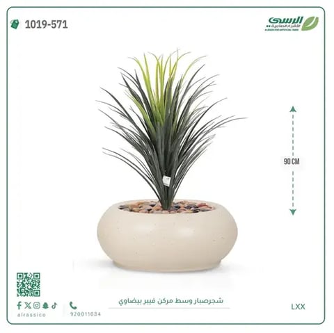 شجر صبار صناعية (ارتفاع 90 سم) بحوض فيبر