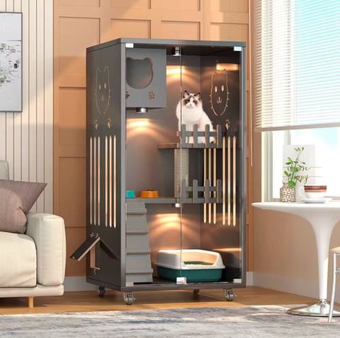 فيلا فاخرة بتصميم عصري وراقي للقطط مقاس 60cm*60cm*125cm