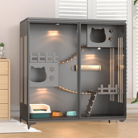 فيلا فاخرة بتصميم عصري وراقي مساحة واسعة للقطط مقاس 120cm*60cm*130cm