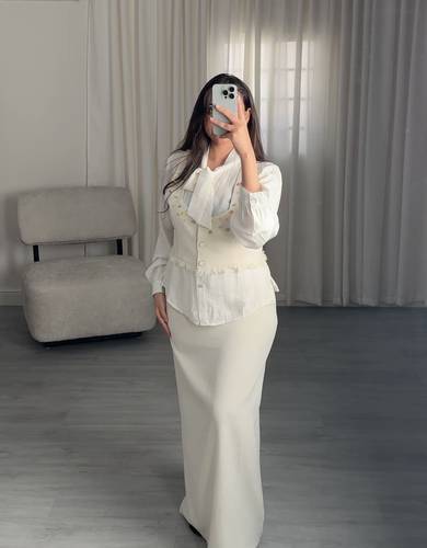 تنورة كتان طويله