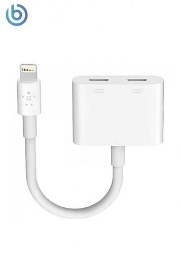 Belkin Lightning to Audio Adapter + Charging - White