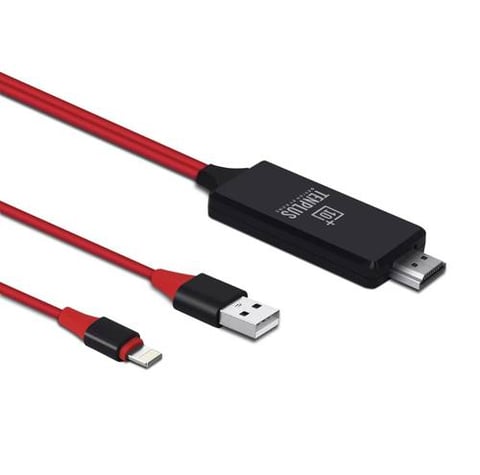 Ten Plus HDMI to Lightning cable - red