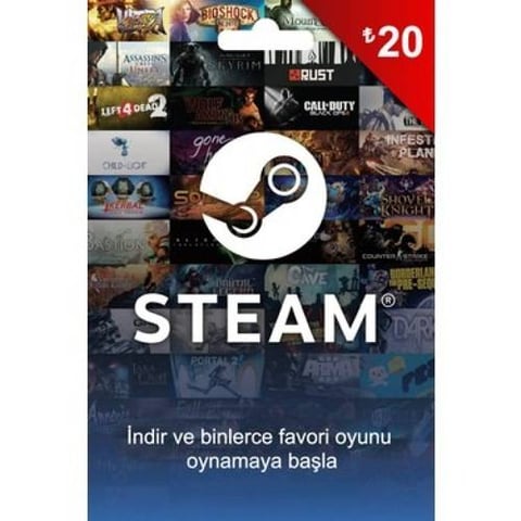 بطاقة شحن Steam بقيمة 20 ليرة - تركي - [ مفتاح ]