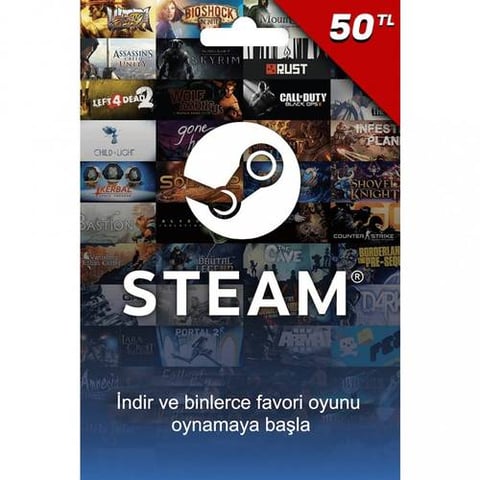 بطاقة شحن Steam بقيمة 50 ليرة - تركي - [ مفتاح ]