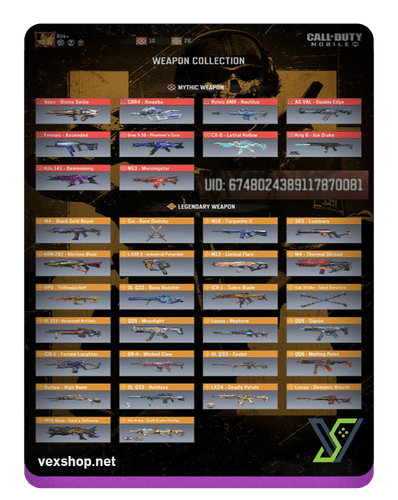Buy COD Mobile Account 10 Mythic 25 Legendary [Full Access]