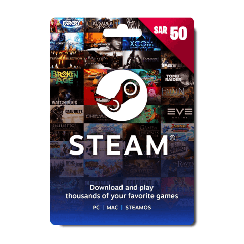 بطاقة شحن Steam بقيمة 50 ريال - سعودي - [ مفتاح ]
