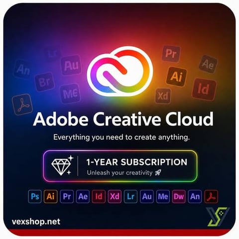 اشتراك أدوبي كلاود 12 شهر جميع البرامج Adobe Creative Cloud