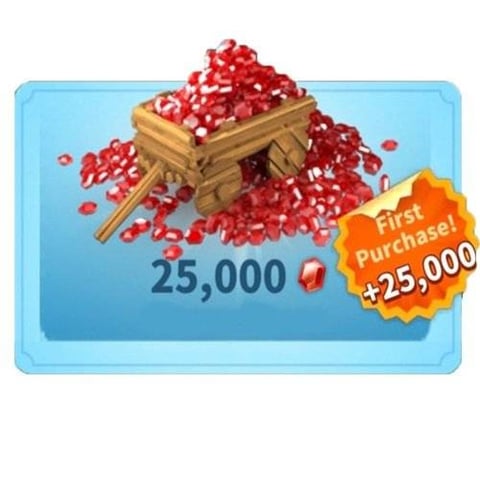 Rise of Kingdoms 25,000 Gems Top Up via Account Login