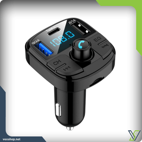 Phantom Blue - Car Recorder FM Transmitter with QC3.0 Charger