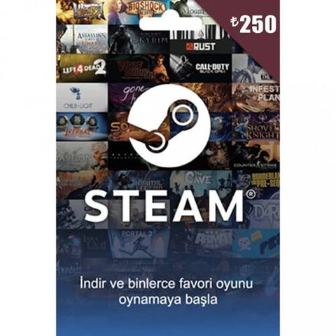 بطاقة شحن Steam بقيمة 250 ليرة - تركي - [ مفتاح ]