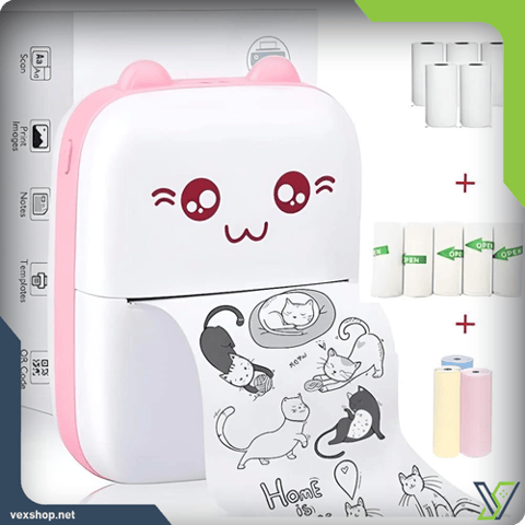CoolPrint - Thermal Printer with 14 Rolls, Bluetooth Enabled | Print any image or text anywhere from your mobile phone
